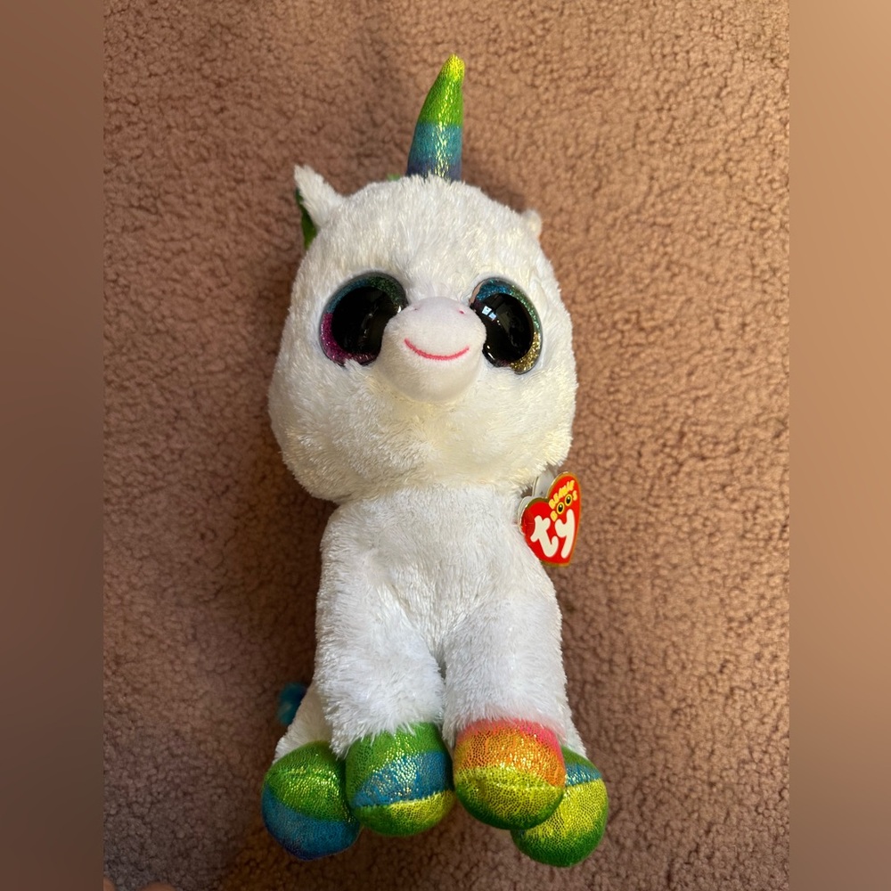 NWT 10” Ty Beanie Boo's Collection Pixy the Unicorn Beautiful Beanie Soft Plush